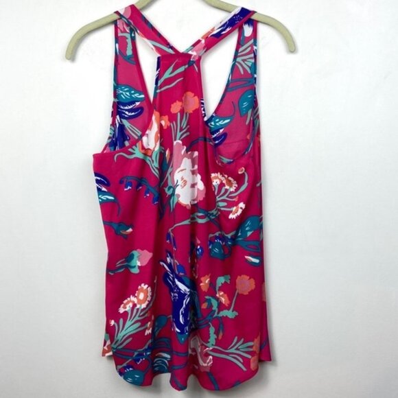 Yumi Kim Myla Tank Jayne Tulip Pink Print Floral Top Size Large Blouse Pink Blue - Picture 2 of 10